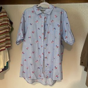 Floral striped button up